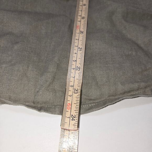 Richard Malcolm Women Medium 100% Linen Top Casual Neutral Ruffle Taupe Vacation - Picture 5 of 9